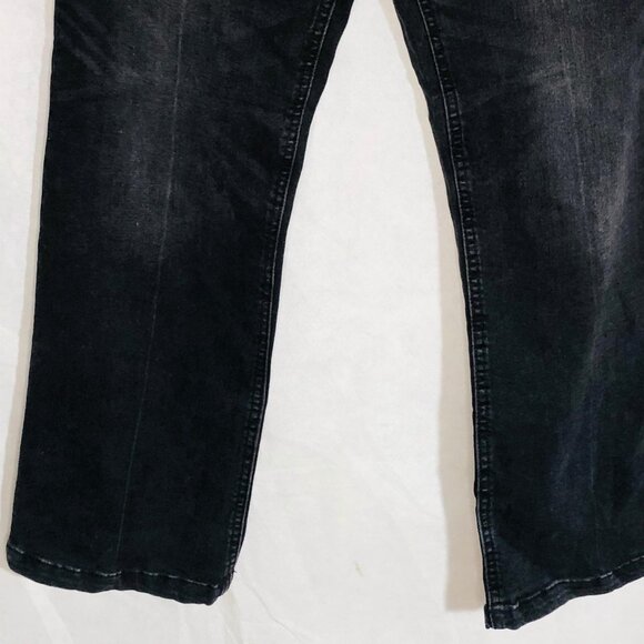 H and m  flare cropped jeans solid black pockets button zipper size 10 READ - Picture 4 of 13